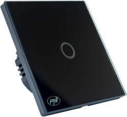 PNI Intrerupator simplu cu touch PNI SH121 cu LED indicator 10A 200W Sticla Negru (PNI-SH121)