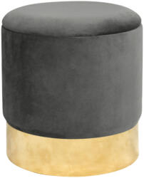 AKORD Golden Tárolós Puff Bársony Grafitszürke Arany Lábbal