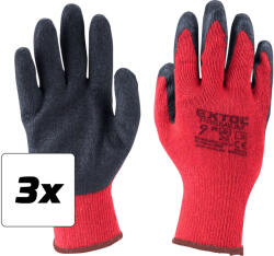 Extol pamutkesztyű, félig mártott, latex, 9" méret, 3 darabos készlet