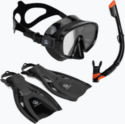 AQUASTIC Set de snorkeling AQUASTIC Cove mască + tub + labe negru