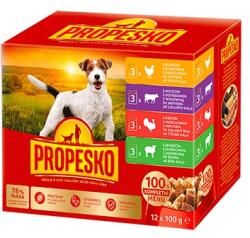 Propesko macskaeledel tasakokban 4féle hússal, 4 db (12×100 g)
