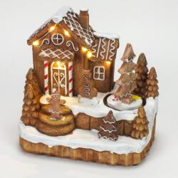 Világítós Mézeskalács Falu Forgós Fenyővel