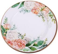  IRIS bádog tálca, kör alakú, virág mintás, metál, rosegold 33 x 1, 5 cm 081129 (081129)