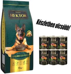 Hektor HEKTOR BALANCED Adult 15kg+ WILD FARM Monoprotein sertéshús 6x400g