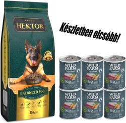 Hektor HEKTOR BALANCED Adult 15kg + Wild Farm Superfood Duck 6x400g gabona nélküli kutyatáp