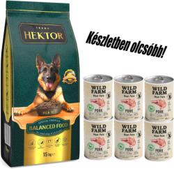Hektor HEKTOR BALANCED Adult 15kg + Wild Farm Pate Sertéshús 6x400g gluténmentes kutyatáp