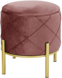 AKORD Savana Tárolós Puff Bársony Púderrózsaszín Arany Lábakkal