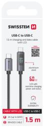 SWISSTEN LCD Kábel USB-C / USB-C 1, 5M - Čierny
