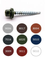 VISIMPEX Soroló csavar (redukált fúróheggyel) EPDM alátéttel, festett 4, 8 x 35 mm (001-004-005-093)