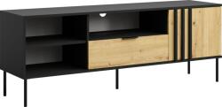 TEMPO KONDELA TV-állvány, fekete/artisan tölgy, RIMINA