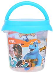 Deli Plastilina 12 culori/set 160 g galetusa cu 4 forme modelaj, DELI (DLED75346)