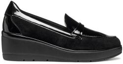 Geox bőr mokaszin D ILDE fekete, platformos, D46RAB 02202 C9999 - fekete Női 37