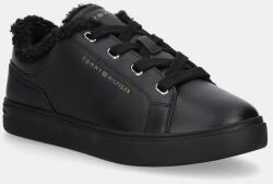 Tommy Hilfiger bőr sportcipő CASUAL CUPSOLE SNEAKER WL - fekete Női 36