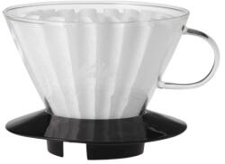 GourmetKava Dripper Kalita Wave 185 Negru - sticlă Pahar