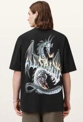 AllSaints pamut póló DRAGON - fekete XL