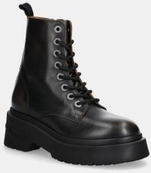 Tommy Jeans bőr bakancs TJW CHUNKY RUGGED BOOT - barna Női 41