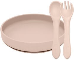 Petite&Mars PETITE&MARS Szilikon 2 részes étkészlet TAKE&MATCH tányér + evőeszközök Desert Sand 6hó+