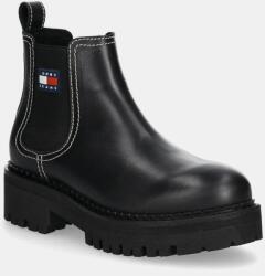 Tommy Jeans bőr bokacsizma TJW URBAN CHELSEA BOOT - fekete Női 39