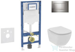Geberit Duofix falra szerelhető WC szett, Ideal Standard Tesi WC soft close ülőkével, Geberit Sigma 30 fényes/matt króm nyomólappal SANI11CD1113 (SANI11CD1113)