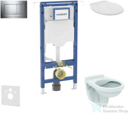 Geberit Duofix falra szerelhető WC szett, Ideal Standard Alpha WC ülőkével, Geberit Sigma 30 króm nyomólappal SANI11CD1103 (SANI11CD1103)