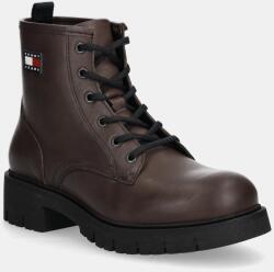 Tommy Jeans bőr csizma TJW LACE UP LEATHER BOOT - barna Női 39