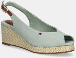 Tommy Hilfiger szandál FLAG MID WEDGE ESPAD SLINGBACK zöld, FW0FW08595 - zöld Női 39