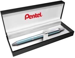 Pentel Zseléstoll, 0, 35 mm, nyomógombos, aquamarin tolltest, PENTEL "EnerGel BL-407" fekete, ajándék kék tollbetéttel (PENBL407LS) - tintasziget