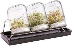  Eschenfelder System III 750 ml-es 3 csíráztatópohárból álló készlet kerámia tálkával Szín: Fekete