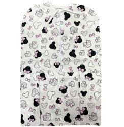  Pamut cipzáras ovis zsák zsebekkel, vállfához - Fehér/rózsaszín masnis egérke