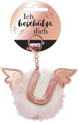 NICI Angyalszárnyas pom-pom kulcstartó fém U betűvel
