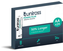 Uniross POWER PLUS LR6/AA tartós alkáli ceruza elem - 24db/csomag (UPPAABX24)