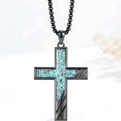 HARAHU Colier OC-38407 Cross - Albastru / Negru KP38407