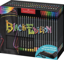 Faber-Castell Színesceruza Készlet 72 Darab/Készlet Háromszögletű Fekete Tekercses Tolltartóban Black Edition (FC116418)