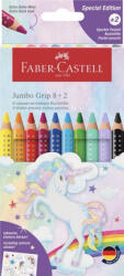 Faber-Castell Színes Ceruza Készlet 8 Darab/Készlet Jumbo Háromszögletű 2 Darab Ajándék Pasztell Színű Színesceruzával és Matricákkal Grip Unikornis (FC110923)