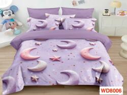 Primavara Lenjerii de pat cu imprimeu 5D, cearceaf cu elastic, 4 piese, cod WD8006 Lenjerie de pat