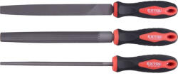 Extol Premium fémreszelő klt. , 3 db (lapos, félkerek, kerek), 200mm, T12 acél, vágat 2, finom, TPR gumis műanyag nyél (8803610)