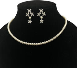 ElectraStore Set Cercei Argint si Colier Imitatie De Perle Opulent (C4293)