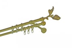 Karnisvilág Műanyag-fém levél karnisszett kétsoros antik arany 160 cm