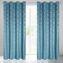 Takoy Draperie ARETA din catifea cu un model gradient argintiu-auriu în stil boho de 140 x 250 cm