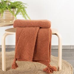 Takoy Pătură PLED de 130x170 cm cu o structură vizibilă și ciucuri decorative Patura