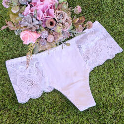 Lemila Magas derekú csipkés pamut tanga Fehér, M 98151