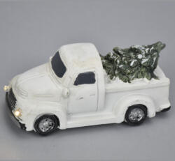 Fehér pick up fenyőfával, világítós (C_00537FEH)
