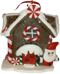 Világító mézeskalács házikó mikulással (GH_002)