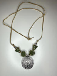  Mandala Harmónia - Zöld kerámia nyaklánc (JJNY38)