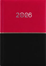 Dayliner Naptár, tervező, A5, napi, DAYLINER "Contrast", piros-fekete (DL6AG-CRFA5NA-PF)