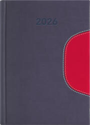 Dayliner Naptár, tervező, A5, napi, DAYLINER "Memphis", szürke-piros (DL6AG-MEFA5NA-SP)