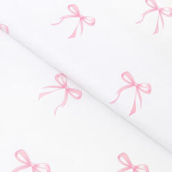 Goldea pamutvászon - rózsaszín masnik 160 cm