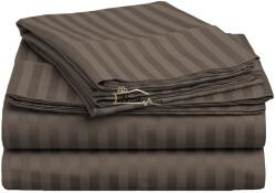 HomePuls Cearșaf pătuț copii cu elastic Damasc Bumbac 100% dungă 1 cm, 110x170 cm pentru saltea 60x120 cm, Maro
