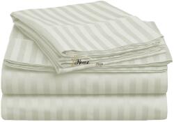 HomePuls Cearșaf pătuț copii cu elastic Damasc Bumbac 100% dungă 1 cm, 110x170 cm pentru saltea 60x120 cm, Crem Deschis