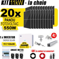 AustrianSolar Kit Complet Sistem Fotovoltaic 11kW On-Grid TRIFAZAT, cu Montaj, Invertor INVT si 20 panouri fotovoltaice Austrian Solar, 550W (ASOL_TRI_11kW_Panta)